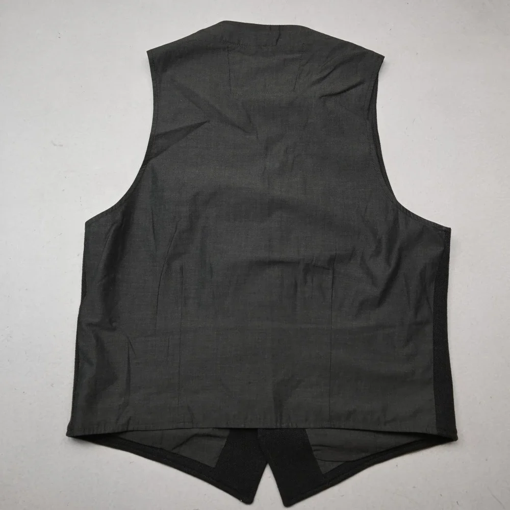 Banana Republic Gray Herringbone Cotton Flannel Wedding Prom Suit Waistcoat Vest